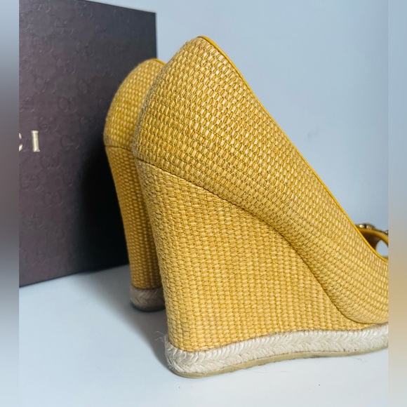 AUTHENTIC GUCCI YELLOW WEDGES - Picture 13 of 15